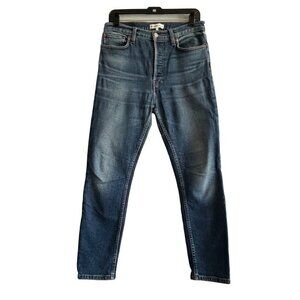 Re/Done Originals High Rise‎ Ankle Crop Jeans Midnight Blue Size 28
